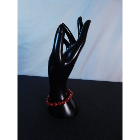 Carnelian Gemstone Bracelet Red Crystal Bead Stretch Unisex Energy Healing Jewel - Picture 9 of 12